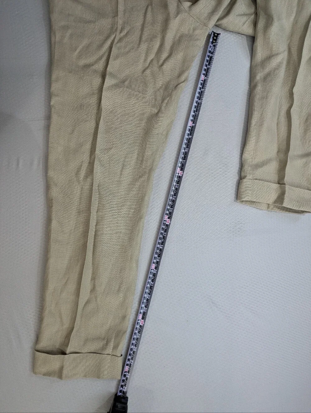 Men’s Gutteridge Linen Pants Italy Size 36x28 Green EU 46 US 36